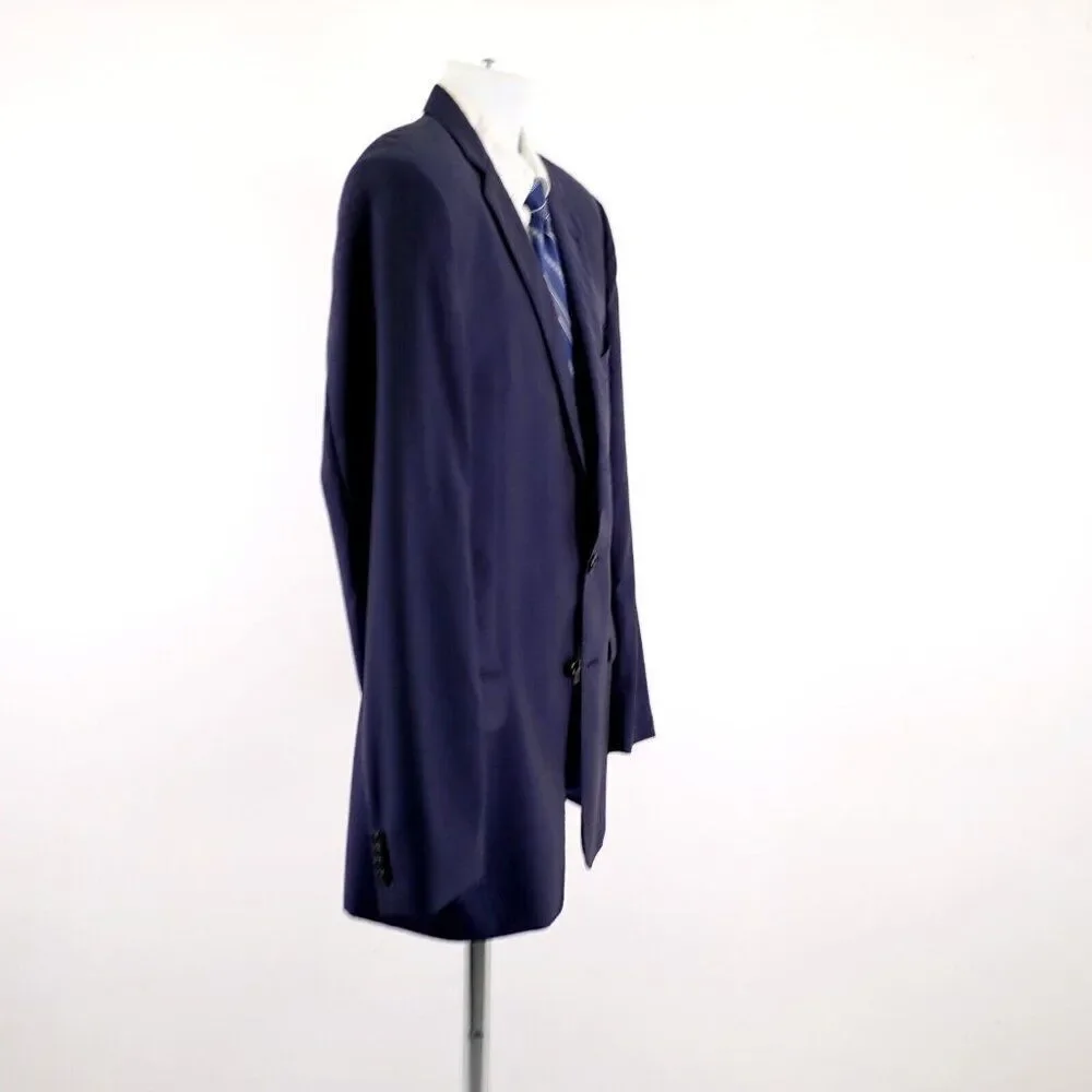 Joseph Abboud Reda‎ Super 110s Wool Blue Check 40R 2 Button Sport Coat Tag 42L